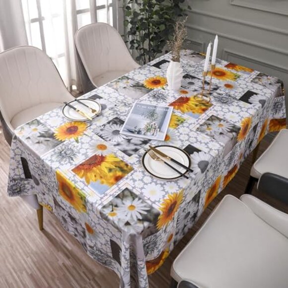 Heavy Duty Vinyl Tablecloth 54x54 Inch Waterproof Stain-Resistant Indoor Outdoor - Picture 7 of 8